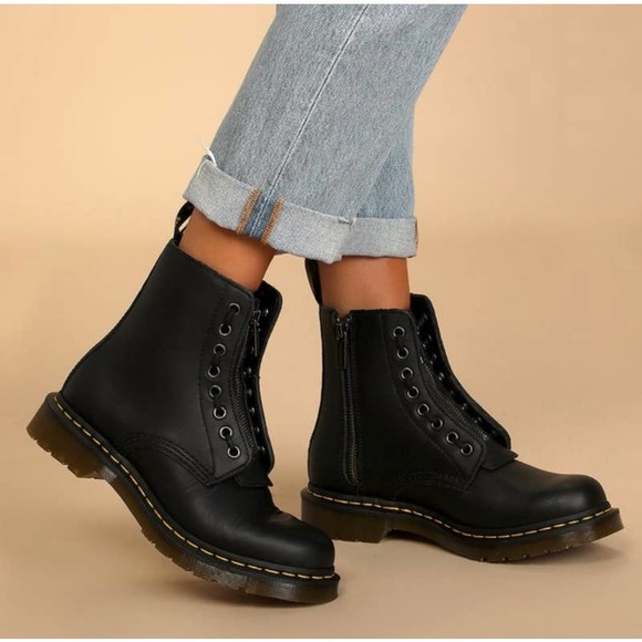 DR MARTENS 1460 Pascal Front Zip Boots Black 10 - Picture 1 of 10